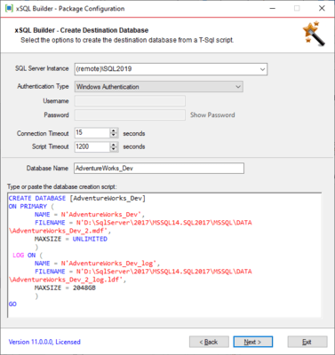 Screenshot of xSQL Software Schema Builder for SQL Server