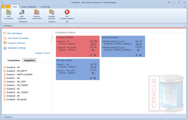 Screenshot of xSQL Software Schema Compare for Oracle