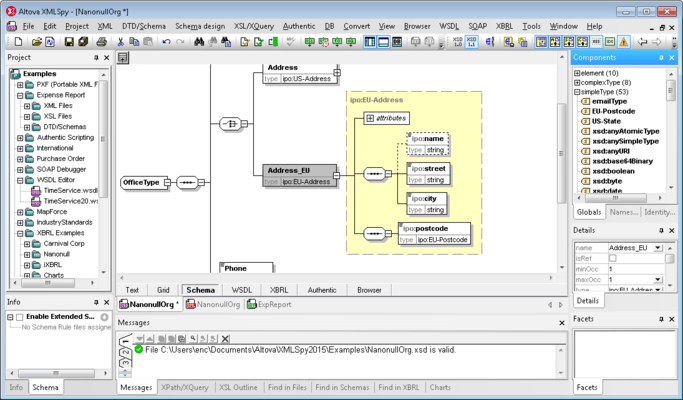 como hacer un schema en altova xmlspy