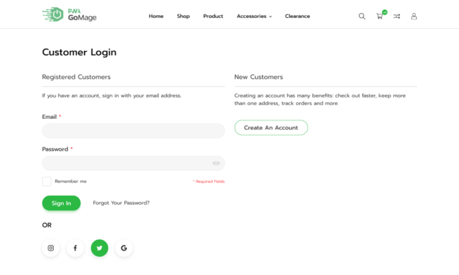 Make it easy for customers to login.