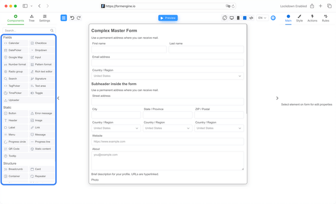 A pre-built package of the most popular form components.