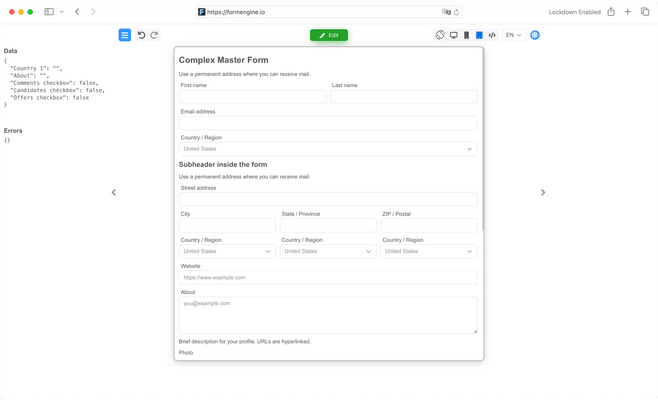 Instantly preview the form as users will see it.