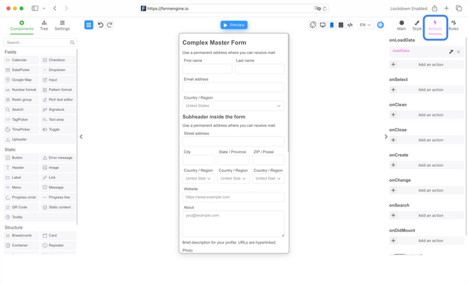 Configure logic and behaviors triggered by user input.