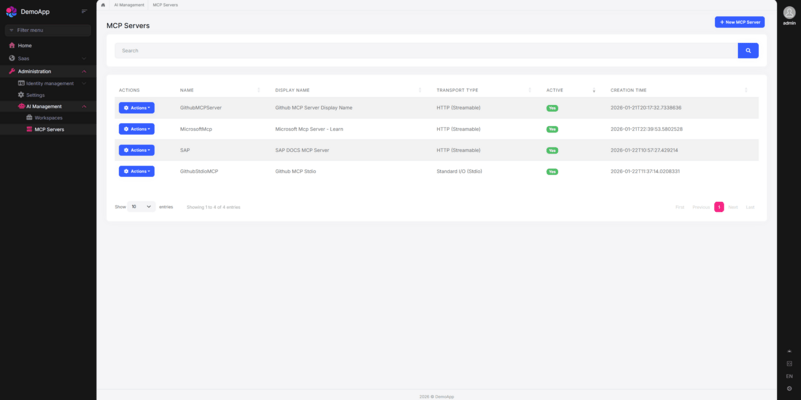AI Management: MCP (Model Context Protocol) Support