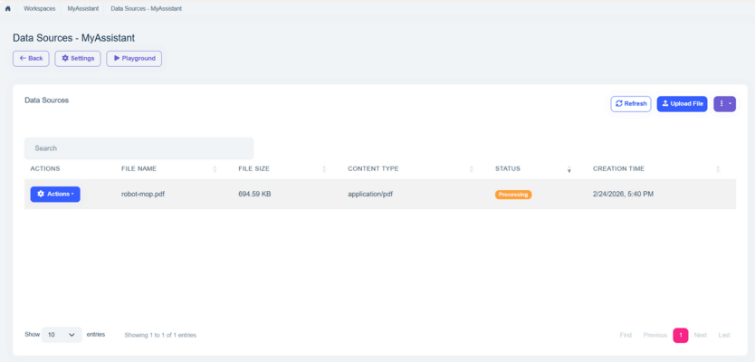 AI Management: RAG with File Upload