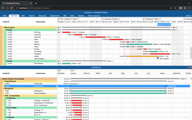 ScheduleJS - Gantt Layout Modes