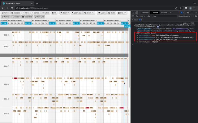 ScheduleJS - Edit Mode Events