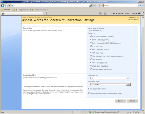 Convert Documents Convert Documents