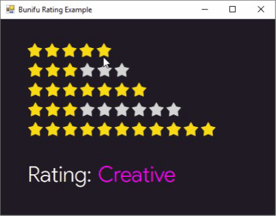 Bunifu Ratings Types