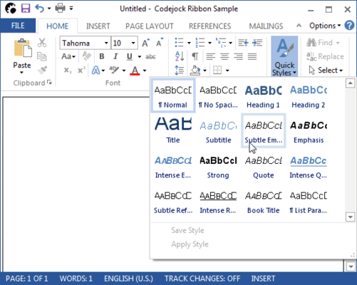 Microsoft Office Style Toolbars