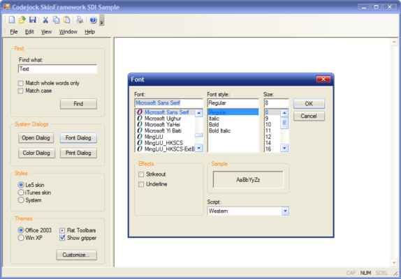 Screenshot of Codejock Skin Framework Bundle Visual C++ MFC