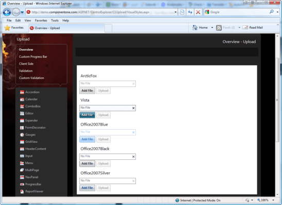 Screenshot of ComponentOne Studio for ASP.NET Wijmo