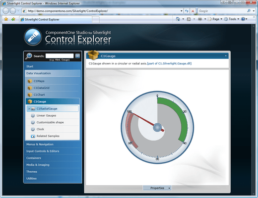 ComponentOne Gauges for Silverlight