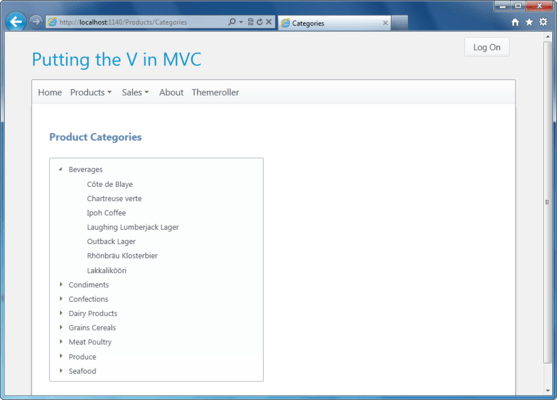 Screenshot of ComponentOne Studio for ASP.NET MVC