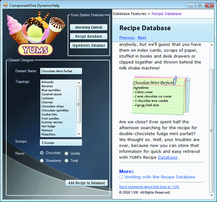 ComponentOne Dynamic Help ComponentOne Dynamic Help