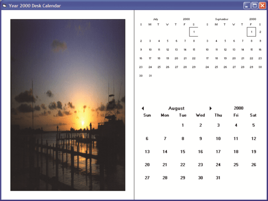 Desk Calendar Example