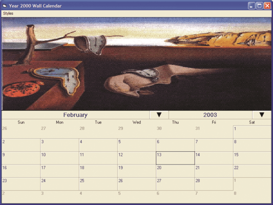 Wall Calendar Example