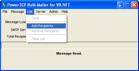 PowerTCP Mail for ActiveX のスクリーンショット