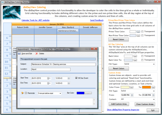 Create appointment scheduling