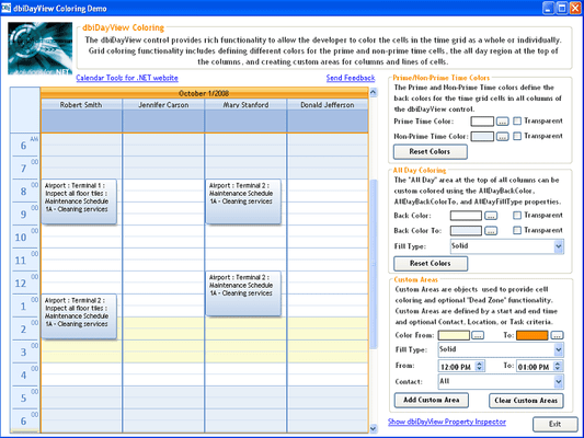 Outlook style appointment scheduling controls