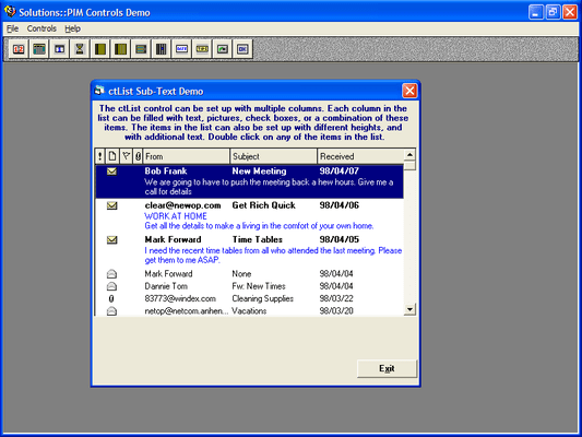 List bar with sub text List bar with sub text