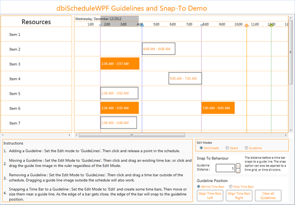 Screenshot of Solutions Schedule for WPF
