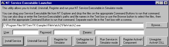 Desaware NT Service Toolkit .NET Edition （英語版） のスクリーンショット