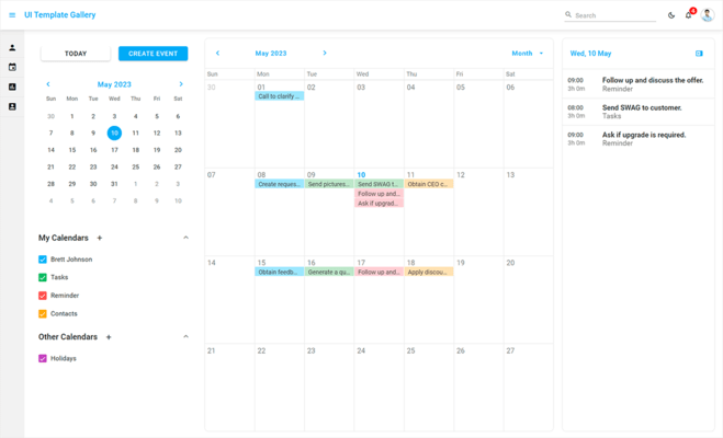 Template - Scheduler month view