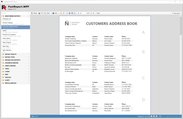 Customer Address Book Sample
