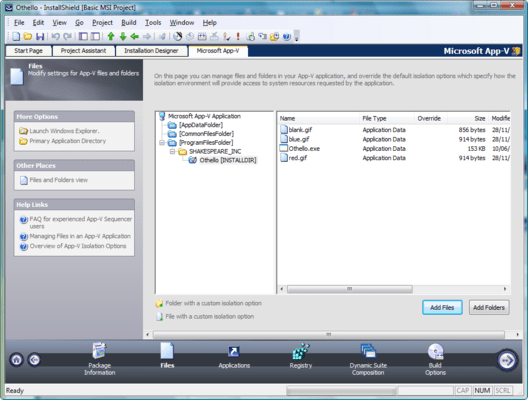 Screenshot of InstallShield Premier with Virtualization Pack