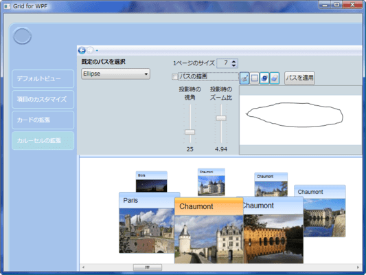 C1WPFGridSamples サンプル（カルーセルの拡張）