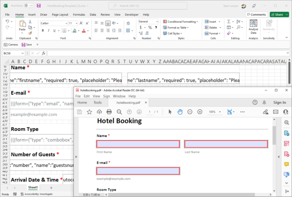 Convert Excel Templates to PDF Forms with HTML5 Input Types
