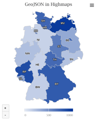 Highmaps - GeoJSON areas (Default theme)
