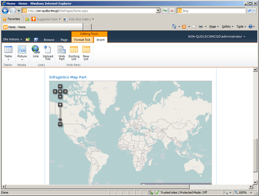 Screenshot of Infragistics NetAdvantage for SharePoint