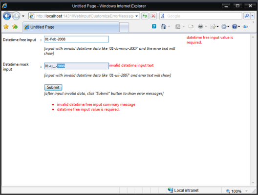 DateTime input DateTime input