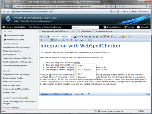 Integration with WebSpellChecker