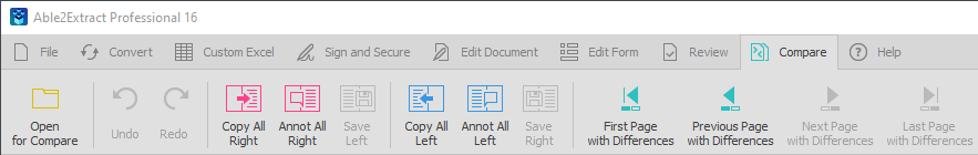 Compare PDF Toolbar