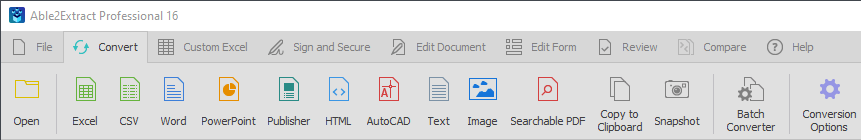 PDF Conversion Toolbar