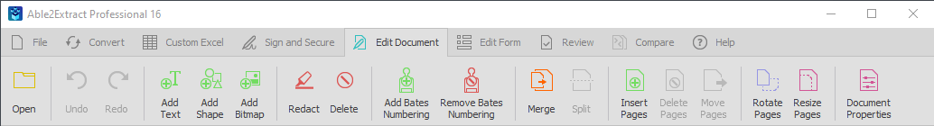 PDF Editing Toolbar