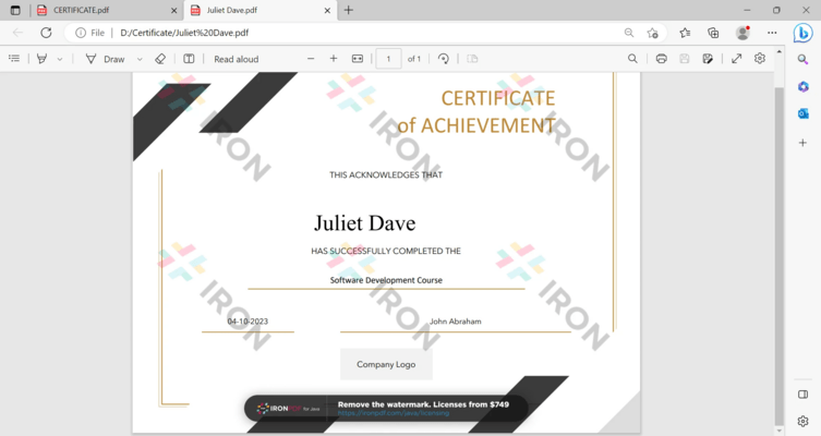 Create a PDF From a Template