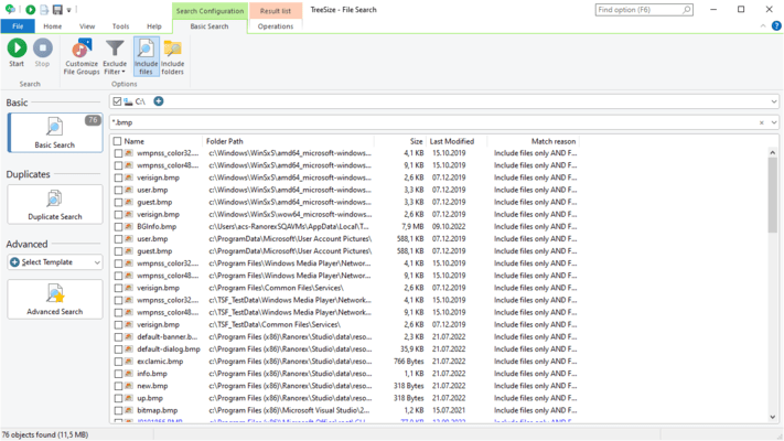TreeSize File Search