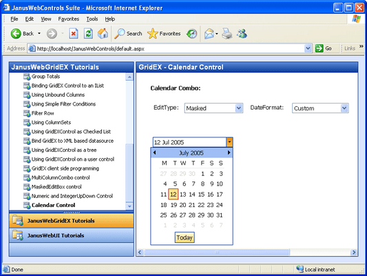 activex calendar control 12.0
