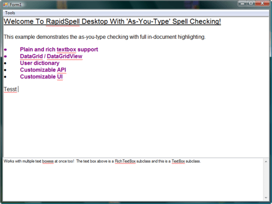 RapidSpell Desktop .NET 스크린샷