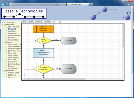 flowchart software html5 HTML5 AddFlow for of Screenshot