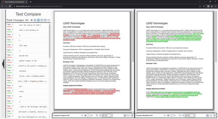 Document Comparison