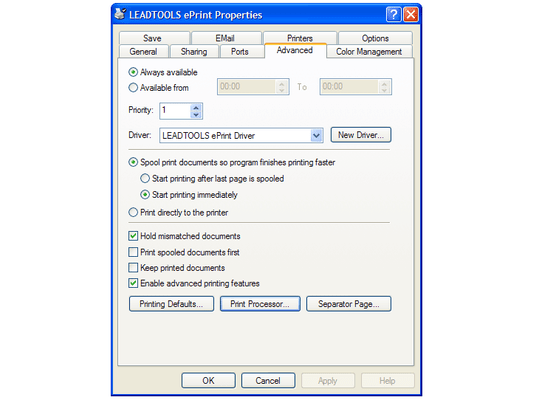 Advanced printing options Advanced printing options