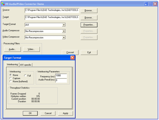 Screenshot of LEADTOOLS Multimedia Suite SDK