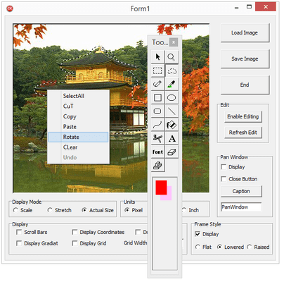 Raster Image Editing Toolbar