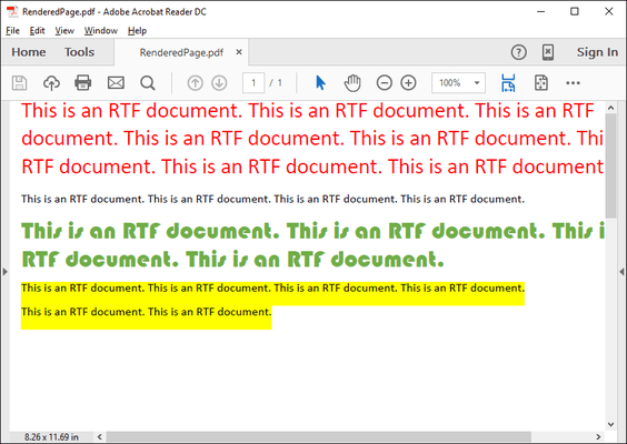RTF to PDF