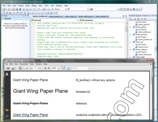 PDFlib Personalization Server (PPS) 스크린샷